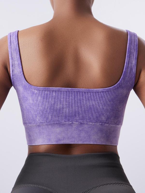 Women's Solid Ribbed Wireless Bra, Casual Comfortable Breathable Lingerie Top, Summer Clothes, Ladies Summer Bralettes Underwear