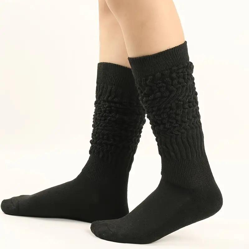 Women's Solid Color Ribbed Socks, 3 Pairs Soft Comfy Breathable Socks for Fall & Winter, Women's Socks for Daily Wear, Christmas Gift