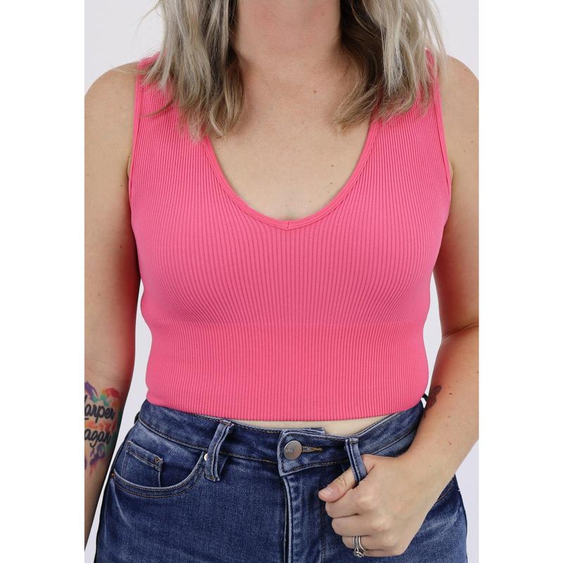 The Essential Crop | V Neck Top Bralette