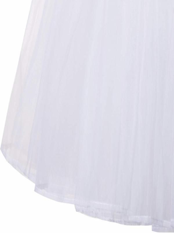 Women's Solid Ruffle Hem High Waist Petticoat, Elegant Soft A-line Skirt for Wedding Party, Fashionable Wedding Accessories for Women