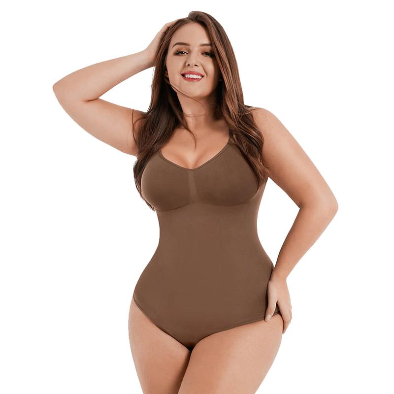 FeelinGirl Seamless Covered Bust Jumpsuit Thong Bodysuit-tts Fit Womenswear Breathable  Comfort Shaper 4 Nylon Hip