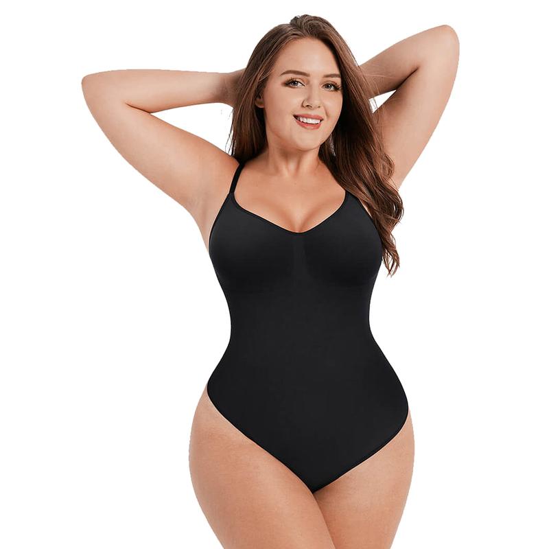 FeelinGirl Seamless Covered Bust Jumpsuit Thong Bodysuit-tts Fit Womenswear Breathable  Comfort Shaper 4 Nylon Hip