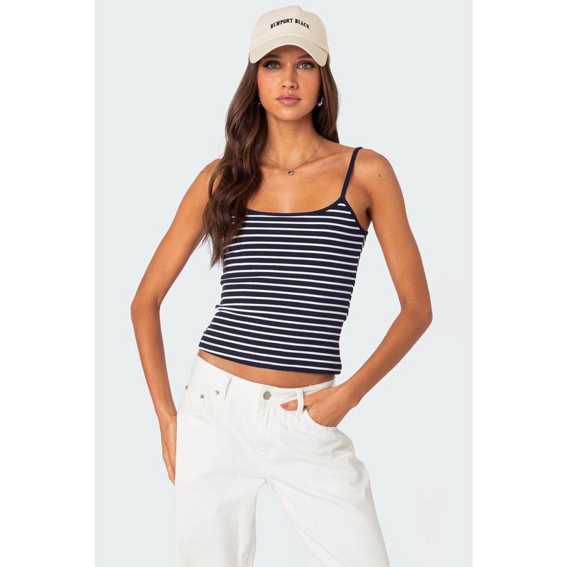 Gretta Striped Ribbed Tank Top