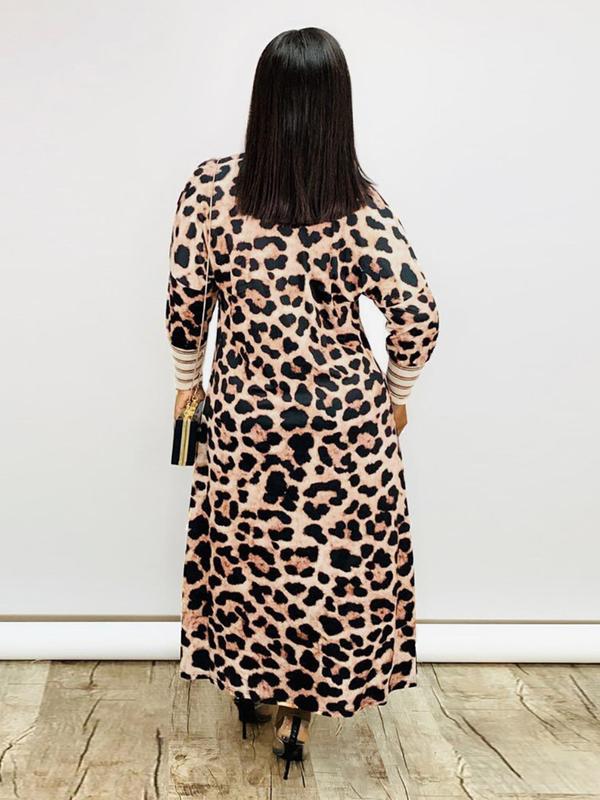 Women's Leopard & Zebra Stripe Print Open Front Long Coat, Casual Long Sleeve Outerwear for Spring & Fall,  Coats for Women, Ladies Clothes for Daily Wear