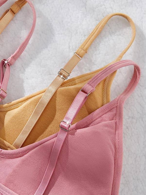 Women's Solid Color Wireless Bralette, Adjustable Strap Lingerie Top, Soft Comfy Breathable Underwear for Daily Wear, Women's Lingerie for All Seasons