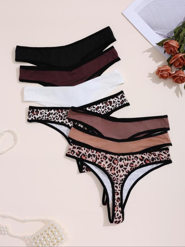 Women's Leopard Print Panty, Soft Comfy Breathable Seamless Panty for Daily Wear, Underwear for All Seasons