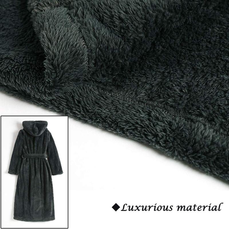 Robes for Women with Hood Long Soft Warm Full Length Bathrobes Luxurious Plush Fleece Winter Robes