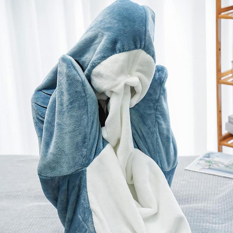 [Black Friday] Shark Blanket Hoodie Comfy Wearable Blanket Onesie Halloween Costumes for Cosplay