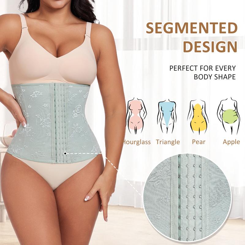 WERENA Women's Waist Trainer Corset Shapewear Tummy Control Shaping Waist Cincher Lace Belly Band