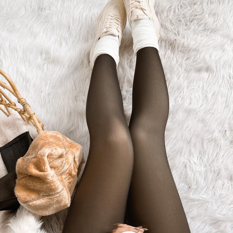 THE ORIGINAL! 4 SHADES ·SIZE XS -3XLMAGIC FLEECE LINED LEGGINGS ,CLOSED FOOT(LOOKS LIKE PANTYHOSE) Winter ComfortFleece Tights Available in Plus Size and Brown Fur