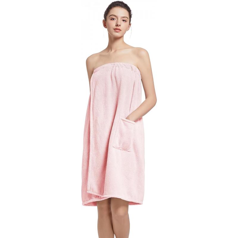 Women's Soft Wrap Towel Full Length,Fluffy Bath Robe After Shower Female Plush Long,Spa Bathrobes Lightweight With Pockets Womenswear Gowns