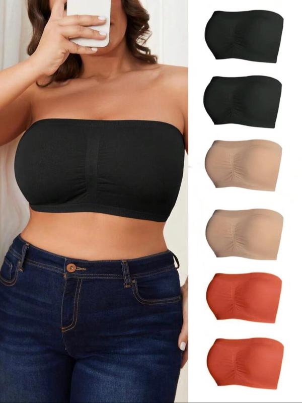 Six-piece High Stretch Soft Invisible Strapless Push Up Bra for Ultimate Lift and Support, No Straps Needed, Perfect with Strapless Wear, Soft and Comfortable To Wear All Day Long, Seamless Fit for Every Woman