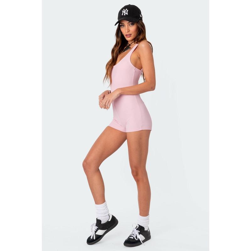 Drea Open Back Ribbed Romper