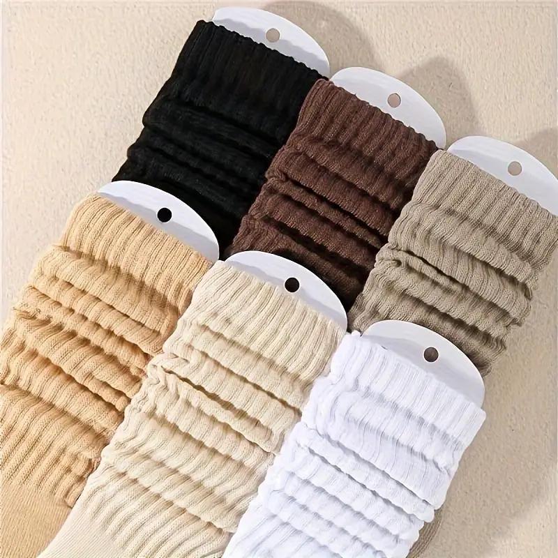 Women's Solid Color Ribbed Socks, 3 Pairs Soft Comfy Breathable Socks for Fall & Winter, Women's Socks for Daily Wear, Christmas Gift