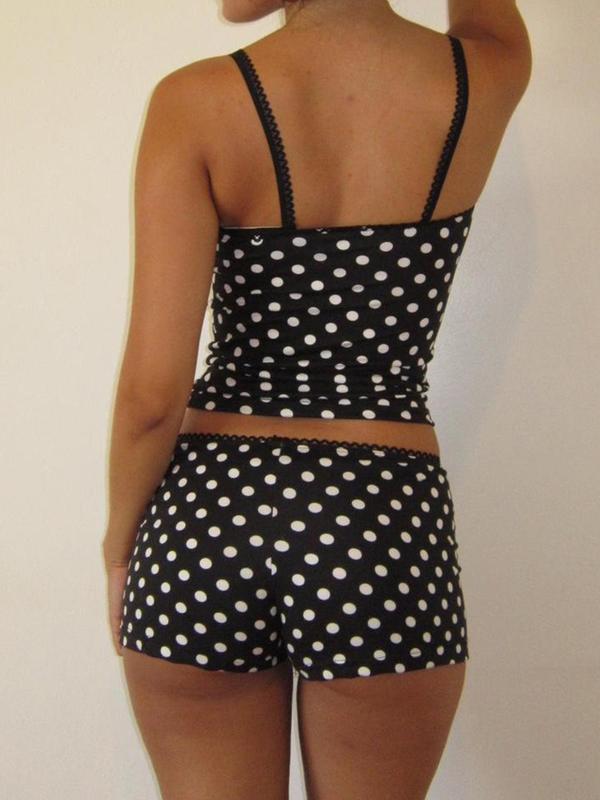 Women's Polka Dot Print Cami Top & Shorts Two-Piece Set, Casual Comfy Spaghetti Strap Camisole & Shorts Set, Women's Clothing for Summer