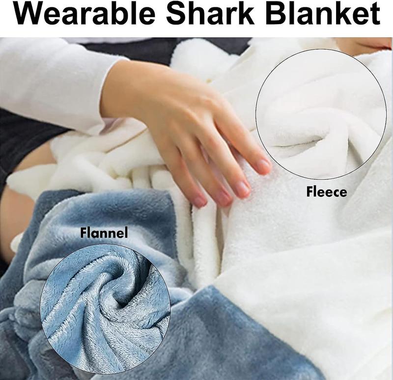 [Black Friday] Shark Blanket Hoodie Comfy Wearable Blanket Onesie Halloween Costumes for Cosplay