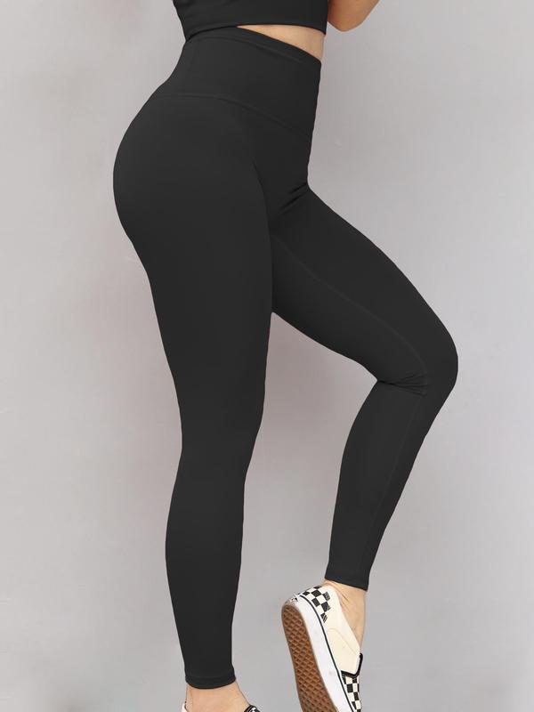 Women's Plain High Waist Leggings, Casual Stretchy Skinny Pants, Ladies Bottoms for All Seasons