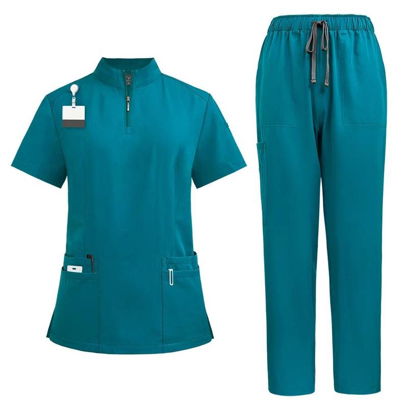 Unisex Medical Uniforms for V-neck Nurse Scurbs Set Women Hospital Doctor Workwear Oral Dental Surgery Work Uniform Short Sleeve