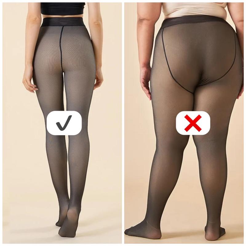 STRETCH SHEER LEGGINGS Fleece Winter Womenswear Underwear Women Outfit Bottom