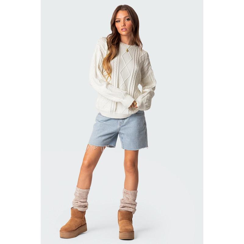 Jessy Cable Knit Oversized Sweater