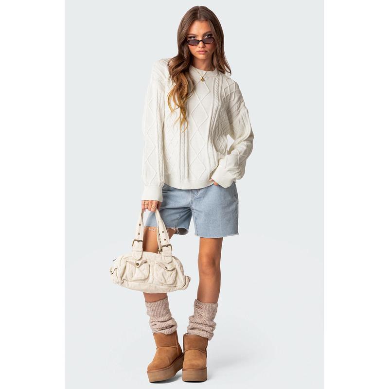 Jessy Cable Knit Oversized Sweater