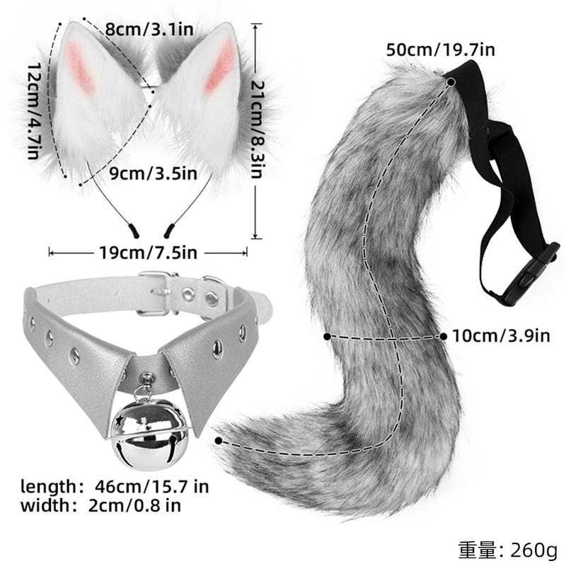 European and American Goths Style Suit Punk Collar Collar Collar Simulation Three-Dimensional Fox Ear Headband Animal Ears Beast Tail Cos