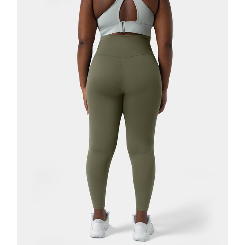 Halara Softlyzero™ High Waisted Crossover Side Pocket Plain plus Size Full Length Leggings-Upf50+ Does not apply