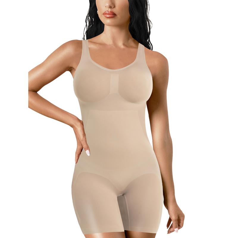 Shorts Bodysuit for Women Tummy Control Shapewear Seamless Sexy Butt Lifting Workout Bodycon One Piece Short Jumpsuit Comfort Fabric Nylon Soft Womenswear Comfortable Compression Slimming Straps Tops Underwear