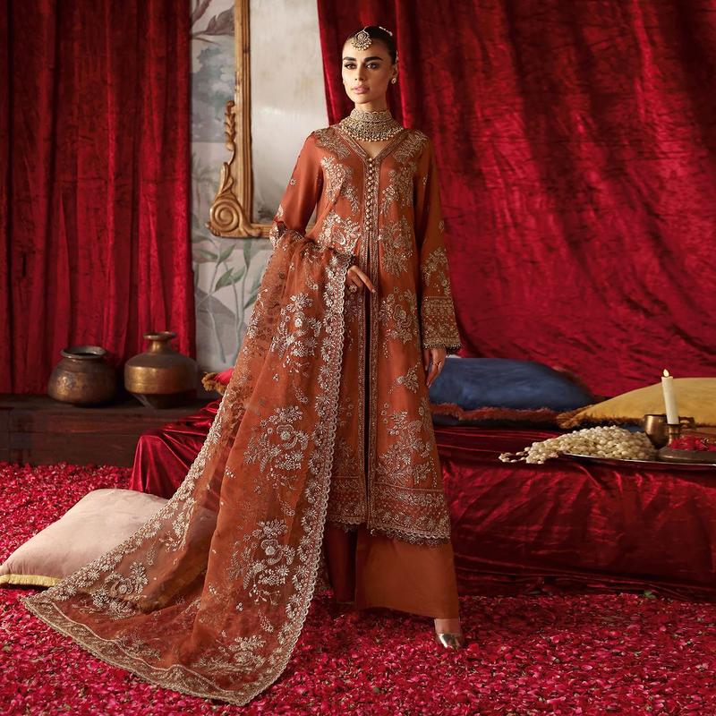 ZARISH Premium Raw Silk Dress - SH02, Embroidered, Festive, Lady Clothing