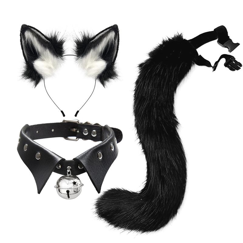 European and American Goths Style Suit Punk Collar Collar Collar Simulation Three-Dimensional Fox Ear Headband Animal Ears Beast Tail Cos