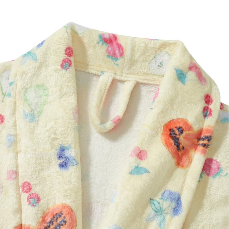 Women Dressing Gown Flannel Robe, Floral Print Shawl Collar Bathrobe for Hotel Spa Party,  Kimono Robe with Belt, Holiday Dressing, Ladies Clothes for Daily Wear Cotton Long Sleeve Womenswear Check