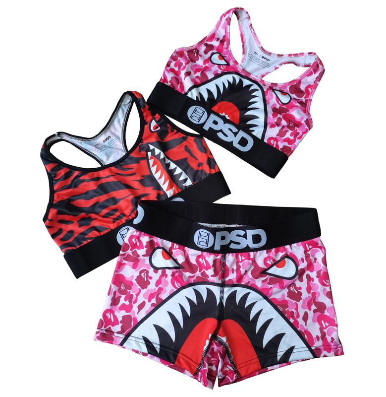 Sports women's suit fitness comfortable shark pattern psd underwear suit