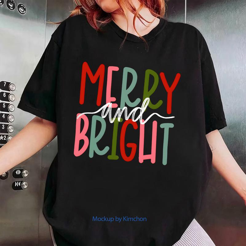 Merry and Bright Sweatshirt, Christmas Sweatshirt, Family Christmas Sweatshirt, Merry Christmas Sweatshirt, Comfort Casual