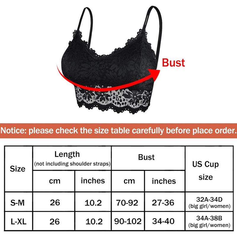 5 Pcs Lace Bralettes for Women Bralette Padded Lace Bande Bra