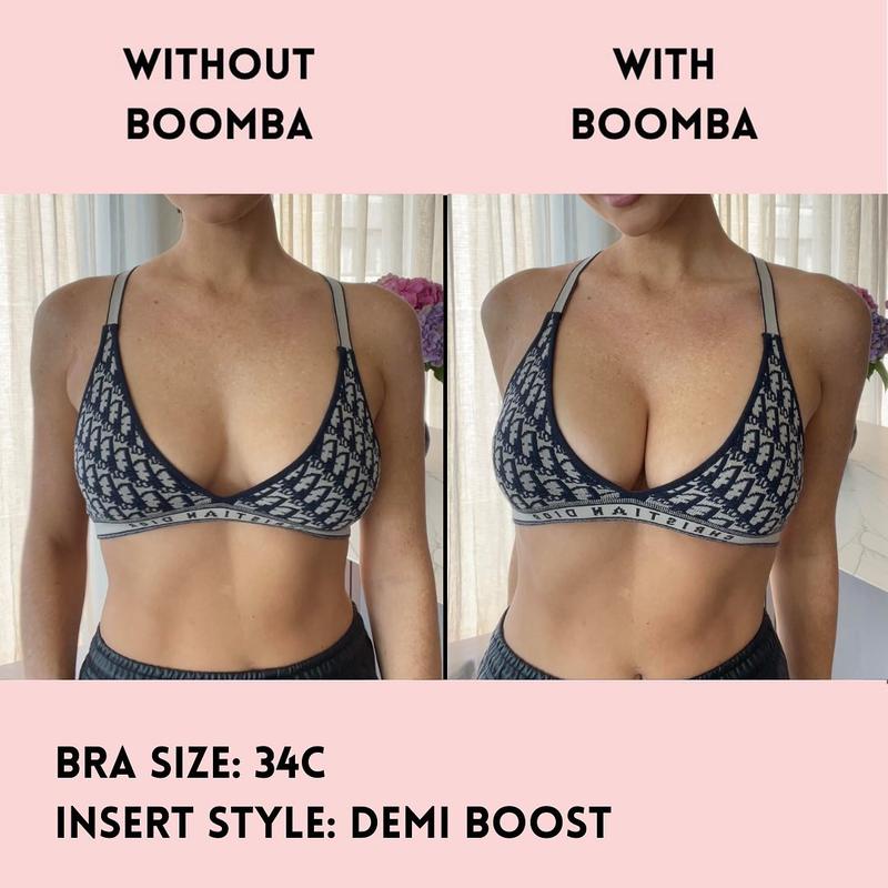 BOOMBA Demi Boost - Patented Sticky Inserts For demi-cup styled clothing - Outfit enhancer