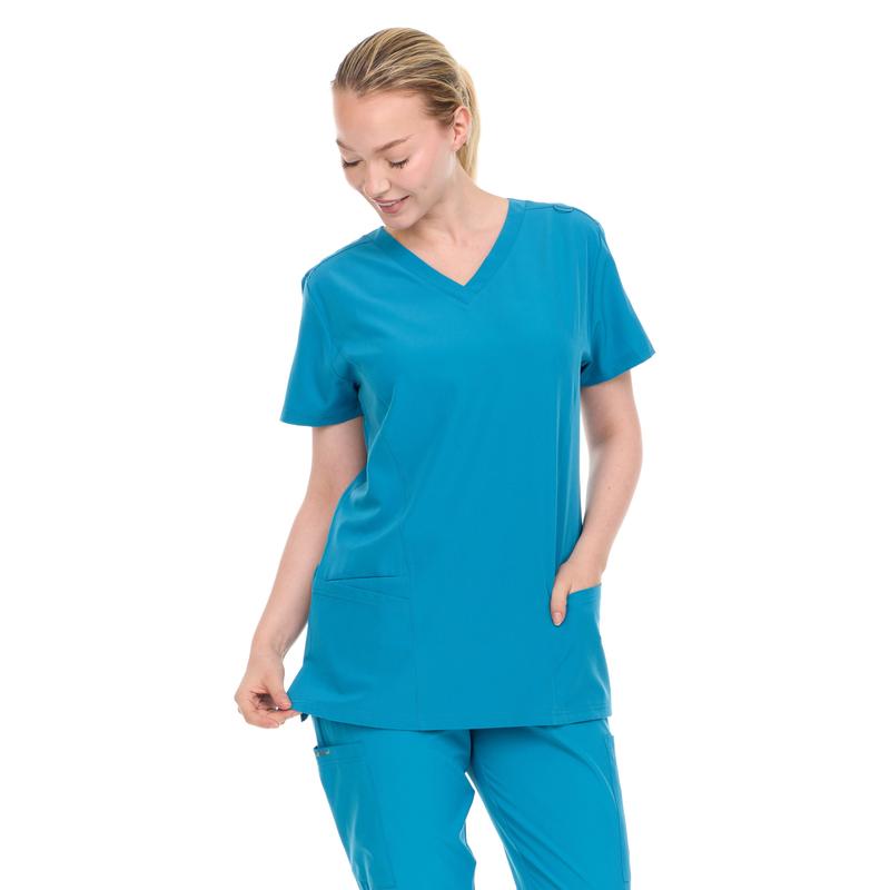 Scrubs for Women Workwear Professionals V-Neck Top, Soft Stretch Comfort Comfortable