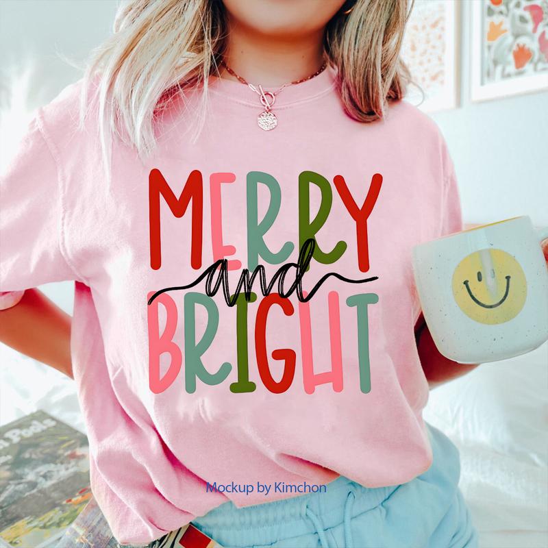 Merry and Bright Sweatshirt, Christmas Sweatshirt, Family Christmas Sweatshirt, Merry Christmas Sweatshirt, Comfort Casual