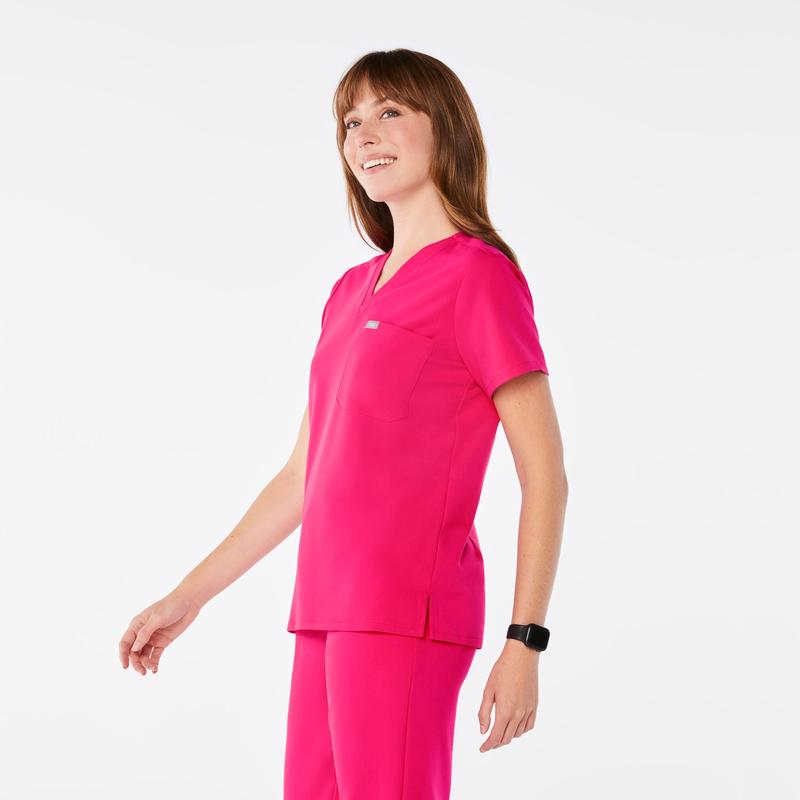 women's Shocking Pink Catarina One-Pocket Scrub Top™