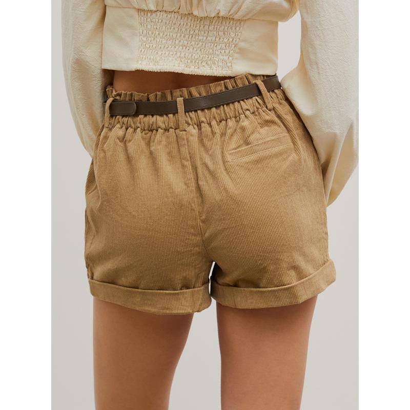 Cider [4 colors, size 0-26] Camel Corduroy Mini Shorts