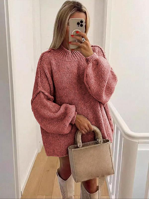 Women's Solid Drop Shoulder Cable Knit Sweater, Casual Long Sleeve Round Neck Jumper for Fall & Winter, Fashion Ladies' Knitwear for Daily Wear