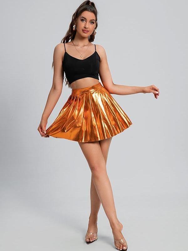 Pleated high-waisted Glitter Skirt Womenswear Bottom