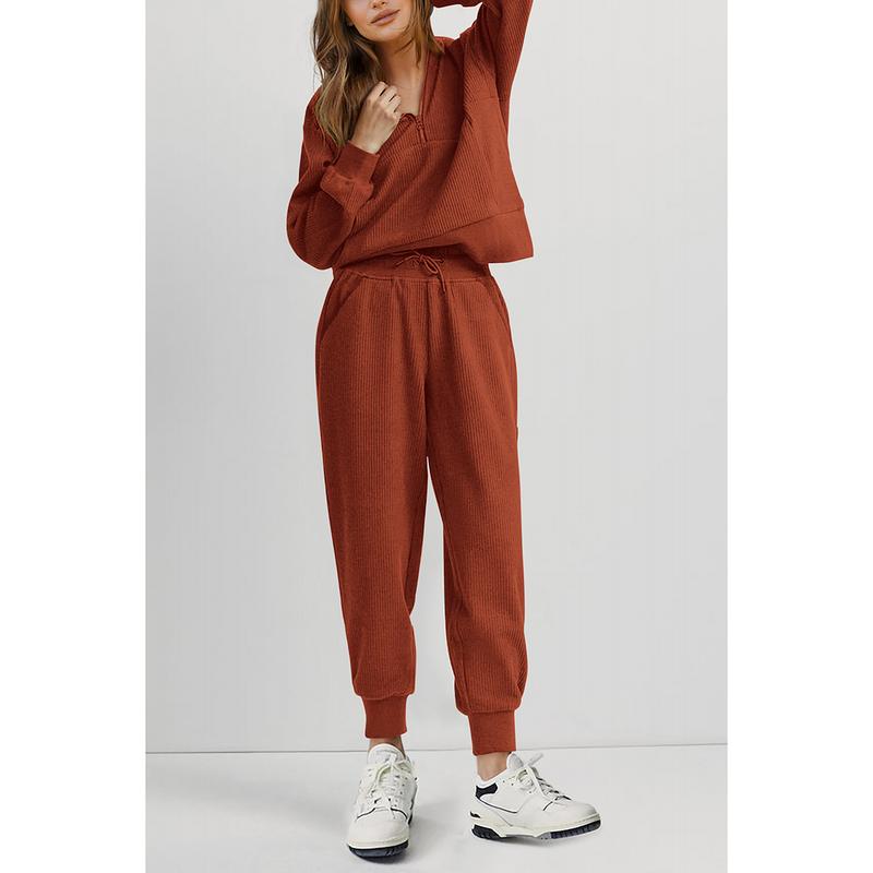 PrettyGarden Women's 2-Piece Sweatsuits Set Long Sleeve Half Zip Pullover Sweatshirt Joggers Sweatpants Comfy Outfits Soft Tracksuit Womenswear Overalls