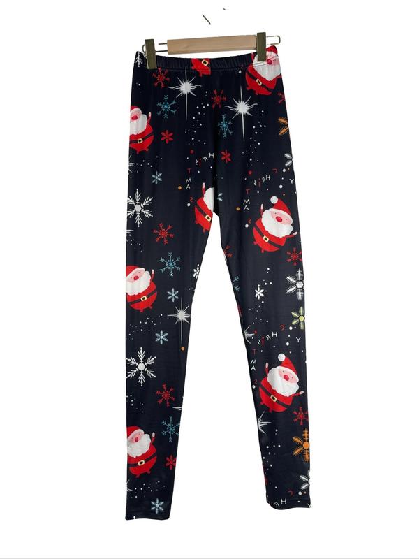 Women's Christmas Print Leggings, Casual Comfy Breathable Skinny Pants for Daily Wear, Ladies Bottoms for Fall & Winter