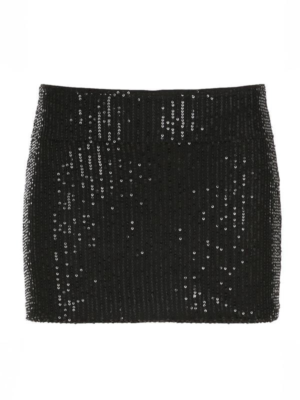 Women's Glitter Sequins Drop Waist Mini Skirt, Y2K Fashion Casual Bodycon Skirt for Party Club Dating, Ladies Fall & Winter Bottoms