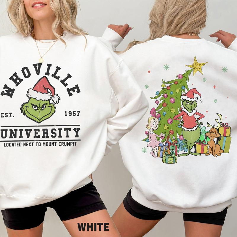 Retro Whoville University Sweatshirt, Grinchmas Shirt, Christmas Movie Sweatshirt, Grinch Christmas Sweatshirt Hoodie