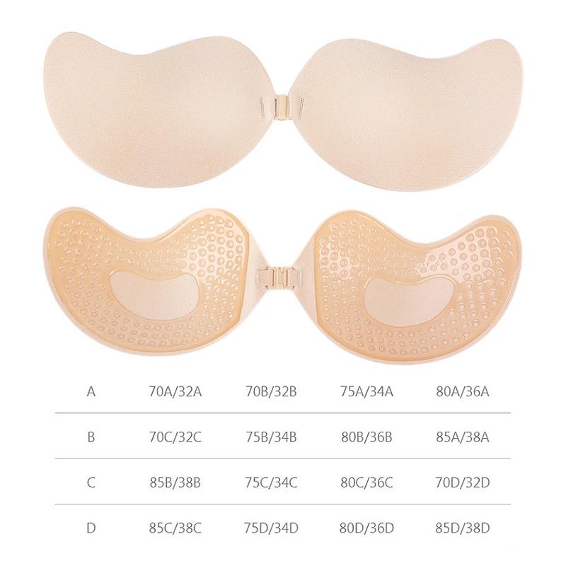 Women Push Up Invisible Bra Backless Strapless Seamless Front Closure Bralette Underwear Adhesive Silicone Sticky Bras Lingerie