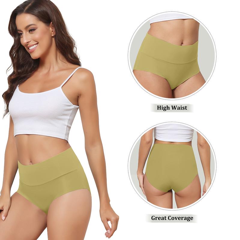 LEVAO Women's High Waist Seamless Underwear No Show Breathable Panties Full Coverage Invisible Brief 6 12 Pack S-XXL