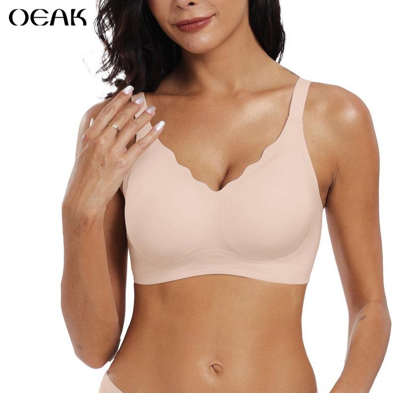 OEAK Women Seamless Soft Push-Up Bralette Wireless No Underwire Comfort Full Coverage Everyday Bra