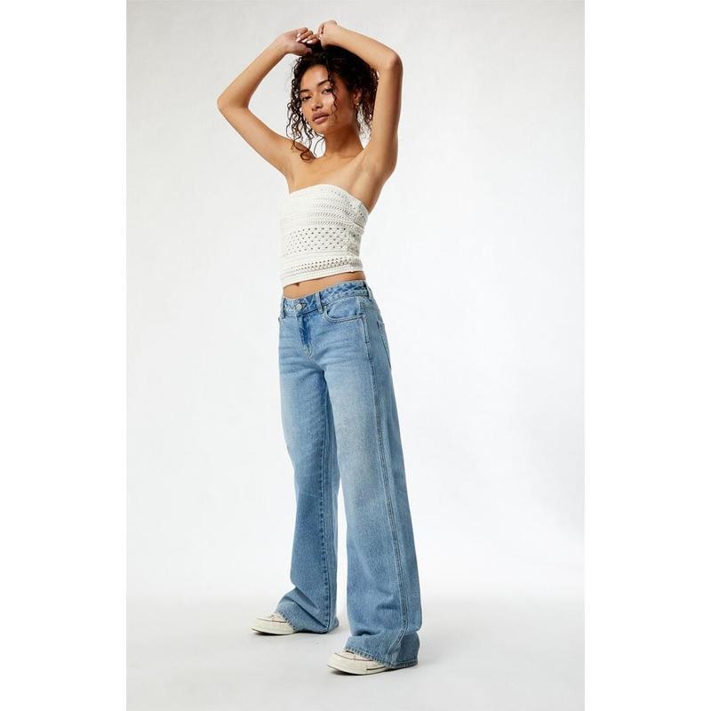 Plain Jeans For Women Fashion Style Vintage Blue Washing Oversize Denim Pants Women's Jeans baggy jean