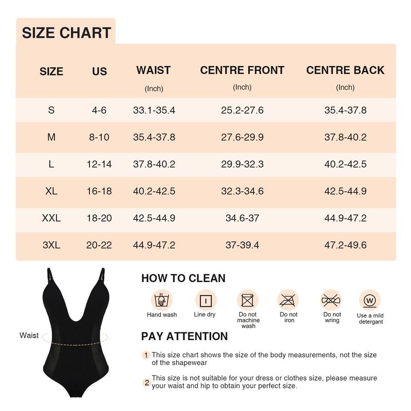 FeelinGirl Plunge Thong Shapewear Backless Underwear Bodysuit Basic Comfort Womenswear 2